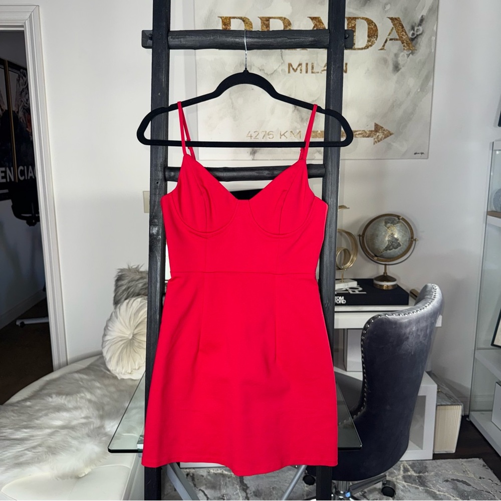 Princess Polly Novelle Red Bustier Mini Dress Adjustable Straps Womens 4 New NWT - Picture 7 of 15